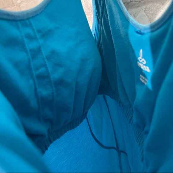 Prana Women's Large Performance Calico Blue  Athletic Dress with Cut Out Back - Picture 5 of 8